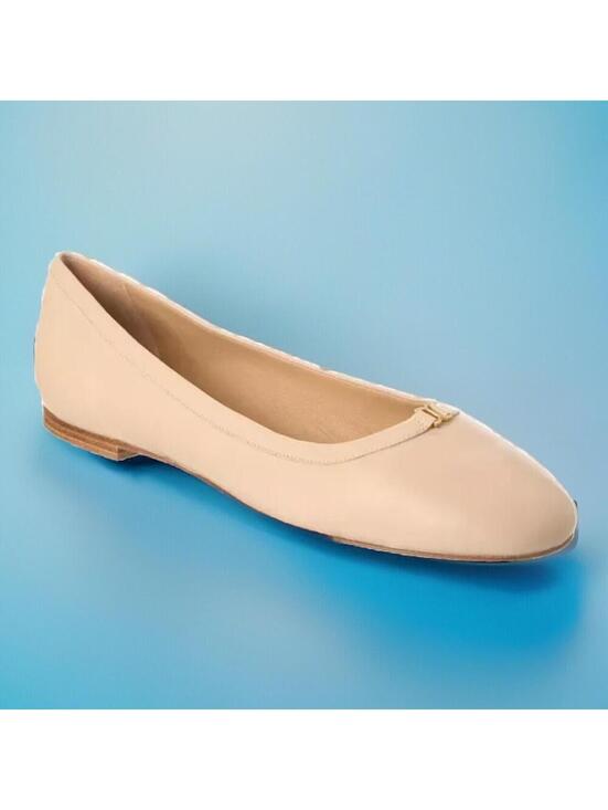 Shoes - Chloé $650 Lauren Leather Ballerina Flat Women's Size 39.5 W Delicate Nude